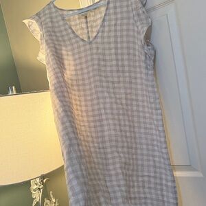 Cynthia Rowley Beige & White Gingham Mini Dress